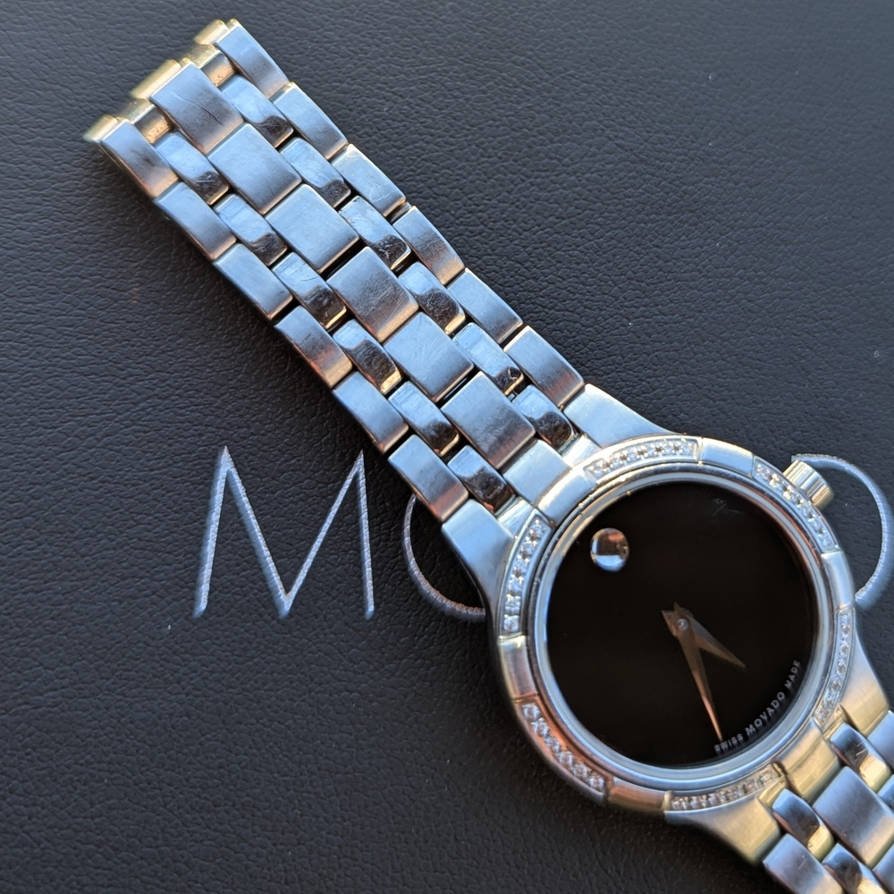 Movado Silver Diamond Watch - Picture 4 of 12